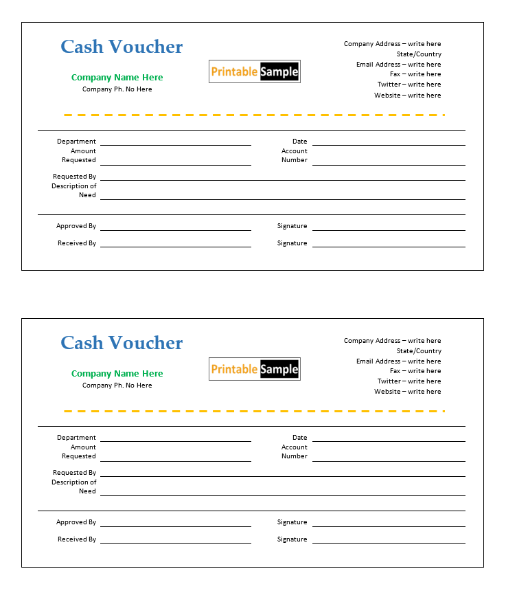 18 Free Sample Cash Voucher Templates - Printable Samples