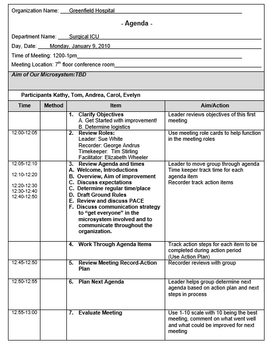 business planning day agenda