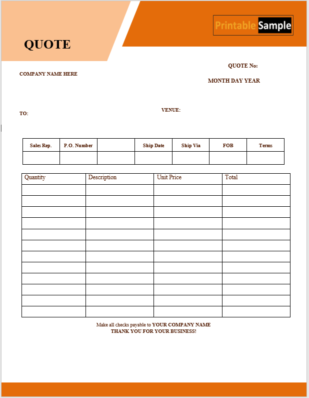 18 Free Sample Cleaning Quotation Templates Printable Samples