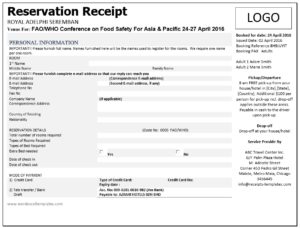 8 Free Sample Advance Booking Receipt Templates - Printable Samples
