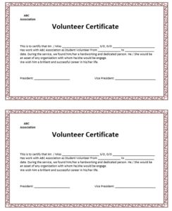 9 Free Sample Volunteer Certificate Templates - Printable Samples