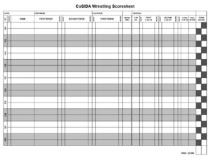 14 Free Wrestling Score Sheet Templates - Printable Samples