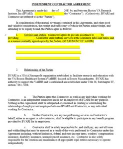 10 Free Independent Contractor Agreement Templates - Printable Samples