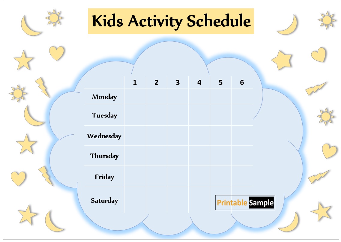 Kids Activity Schedule Template 14