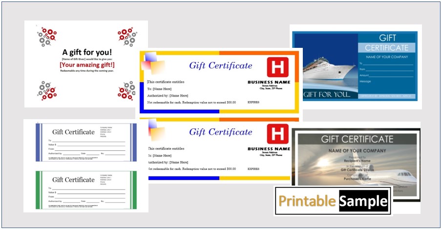 travel gift certificate templates image