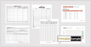 Sample sales log templates image