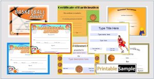 basketball certificate templates image