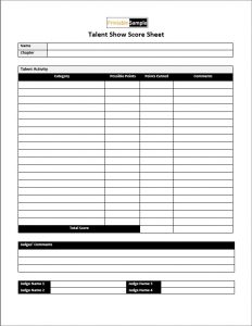 talent show score sheet template 09