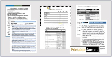 computer maintenance list templates image