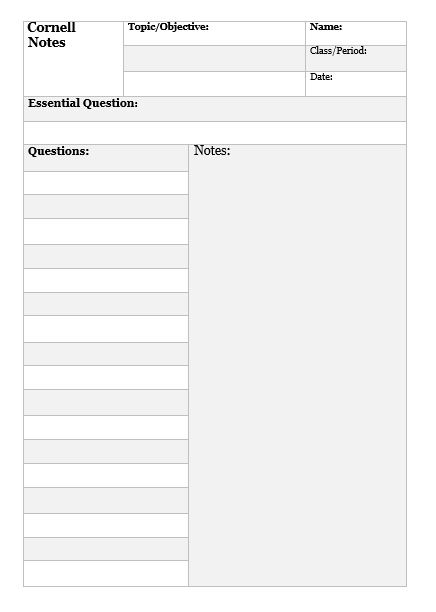 Cornell Notes Template 01