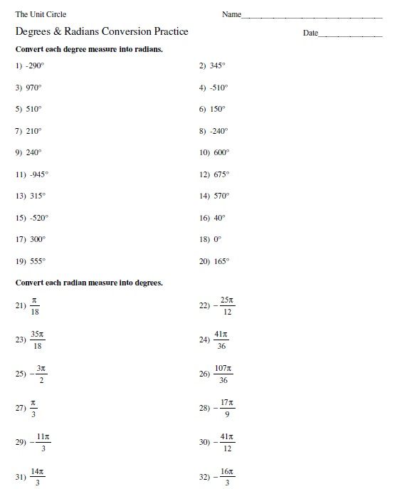 Unit Circle Chart 08