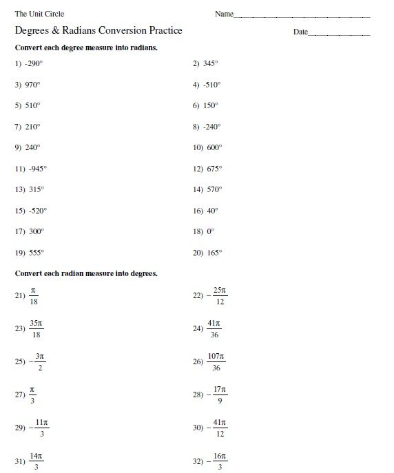 unit circle chart 08