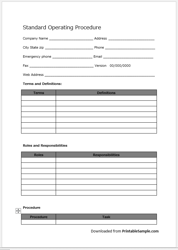 40 Free Standard Operating Procedures (SOP) Templates - Printable Samples