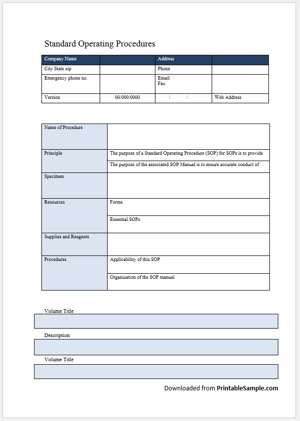 Fire Department Sop Template