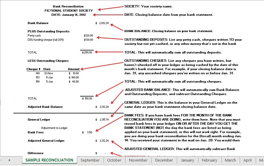 Bank Reconciliation Template 01