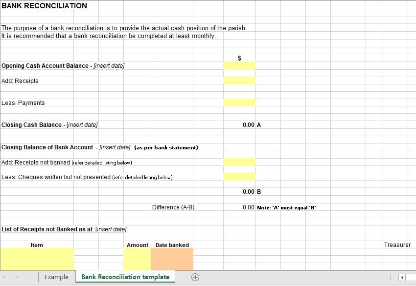 Bank Reconciliation Template 03