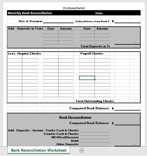 Bank Reconciliation Template 10