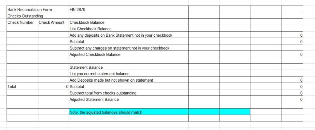 20+ Free Bank Reconciliation Sheet Templates - Printable Samples