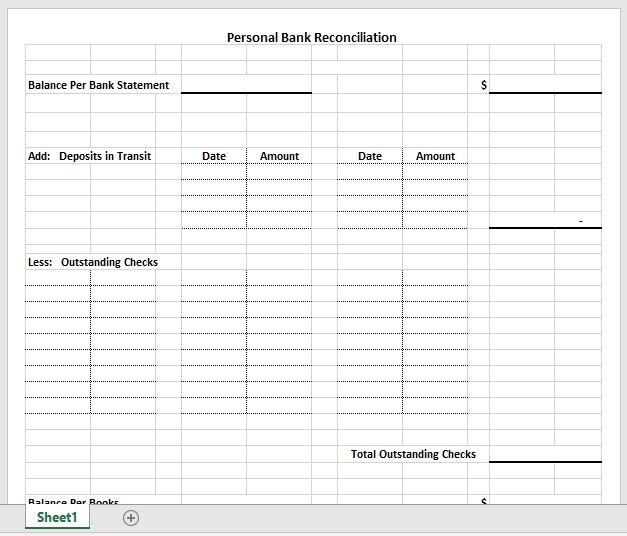 Bank Reconciliation Template 21