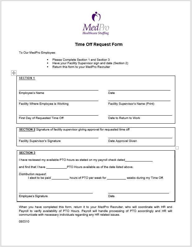 Time-off Request Form 19