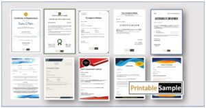 Printable Employment Certificate Templates