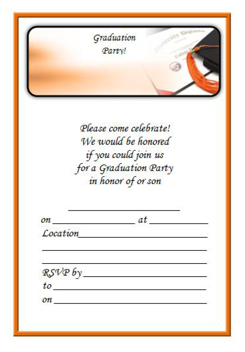 21 Free Graduation Party Invitation Templates - Printable Samples Within Free Graduation Invitation Templates For Word