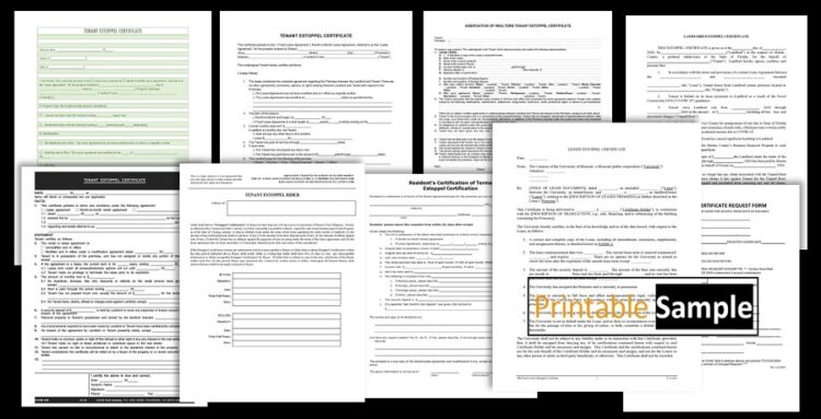 21 Free Estoppel Certificate Forms Templates - Printable Samples