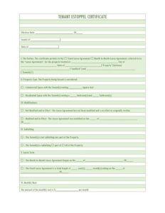 21 Free Estoppel Certificate Forms - Printable Samples