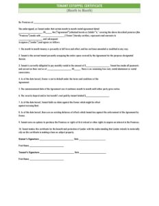 21 Free Estoppel Certificate Forms - Printable Samples