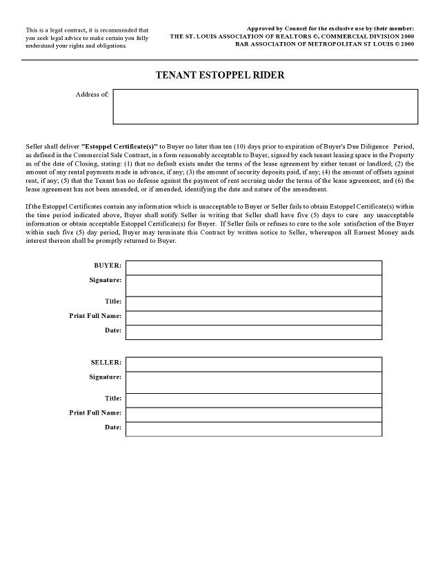 21 Free Estoppel Certificate Forms Templates Printable Samples