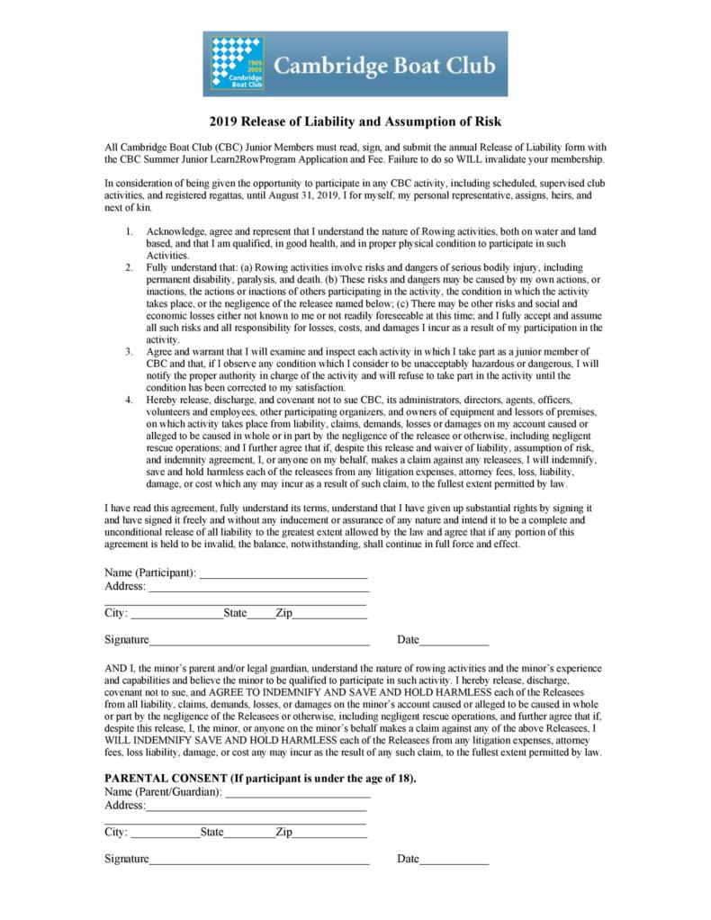 36 Free Release of Liability Forms Templates Printable Samples