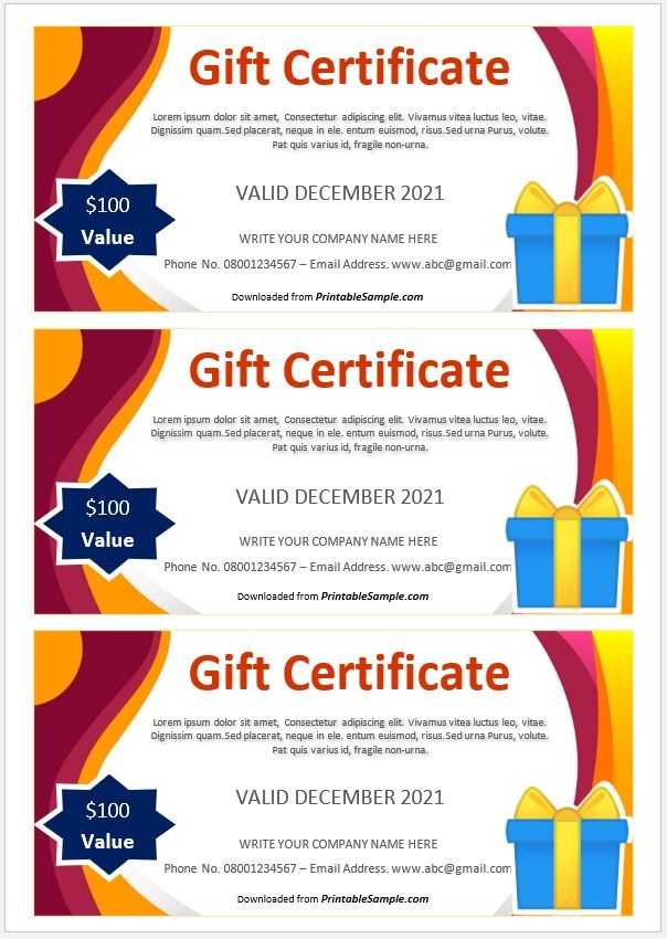 30 Free Gift Certificate Templates - Printable Samples 2024