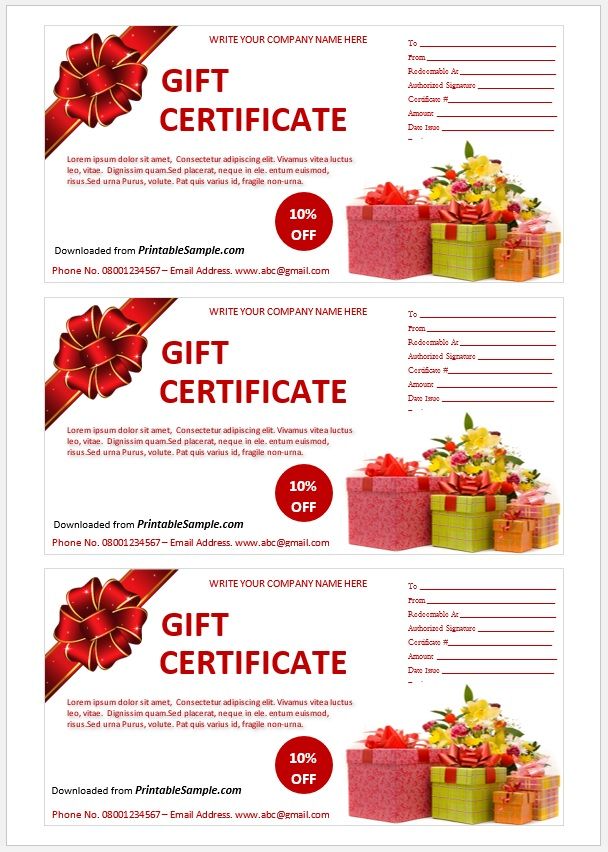 30 Free Gift Certificate Templates - Printable Samples 2024