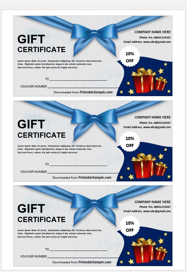 30 Free Gift Certificate Templates - Printable Samples 2024
