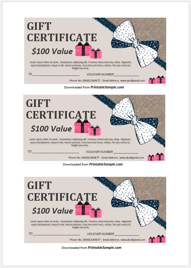 30 Free Gift Certificate Templates - Printable Samples 2024
