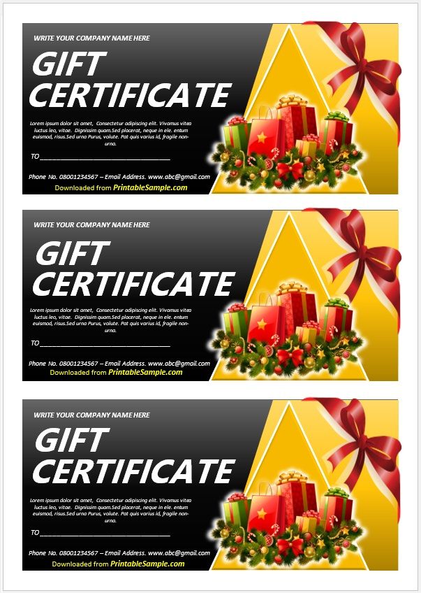 30 Free Gift Certificate Templates - Printable Samples 2024