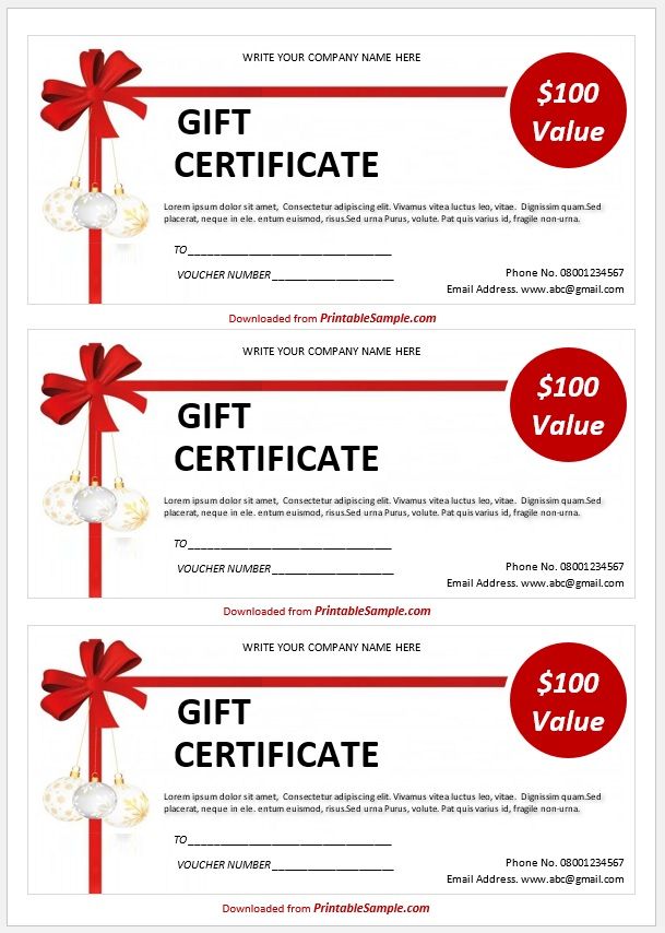 30 Free Gift Certificate Templates - Printable Samples 2024