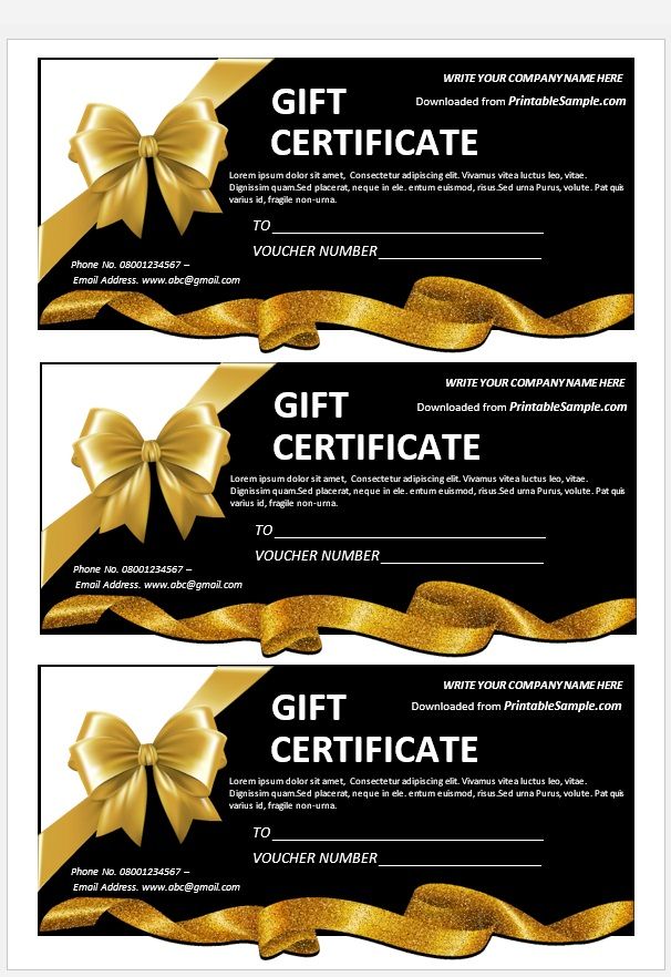 30 Free Gift Certificate Templates - Printable Samples 2024
