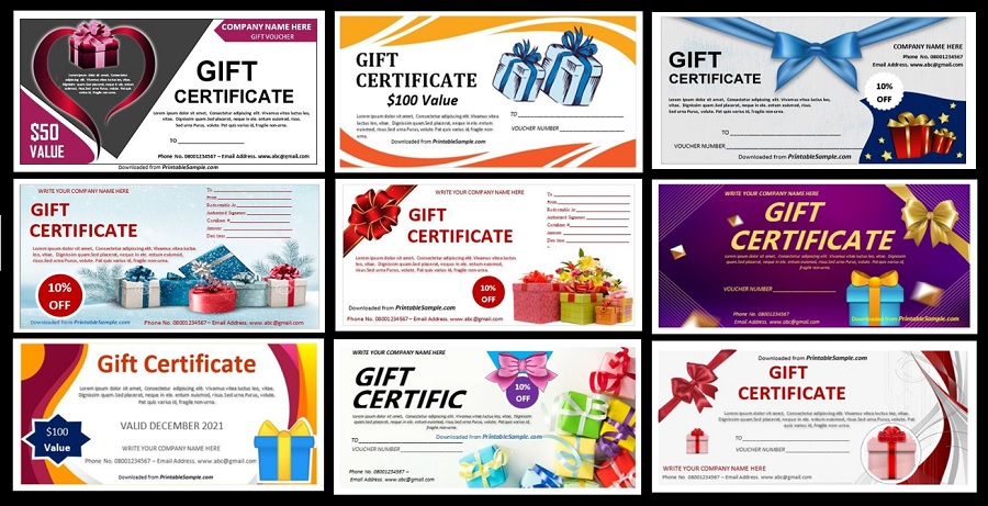 printable gift certificate templates