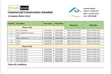 Commercial construction schedule template 02