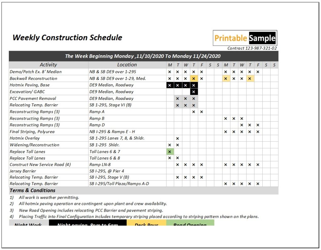 Construction Planner Template