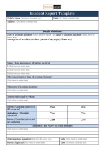 Incident Report Template 07