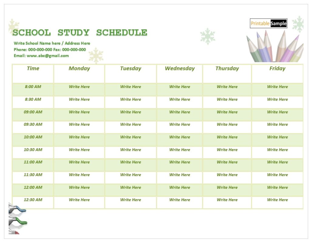 Study Planner Template