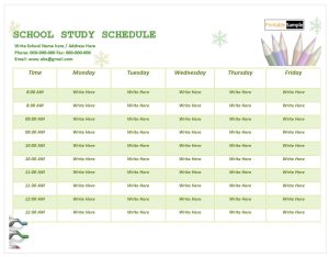 School Study Schedule Template 03