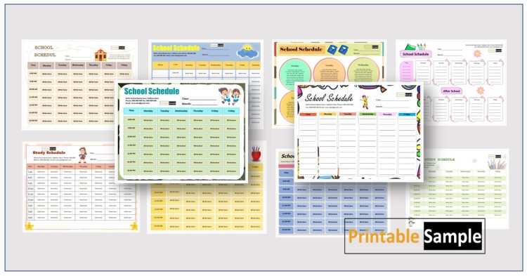 12 Free Sample Teacher Schedule Templates - Printable Samples