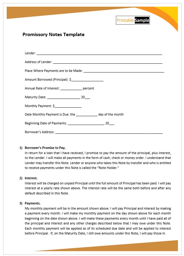 Promissory Notes Template 03