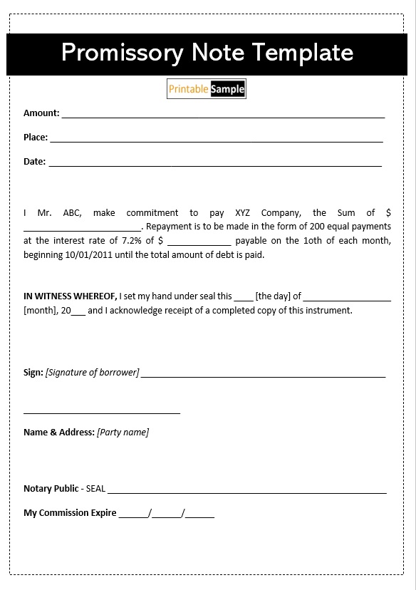 Promissory Notes Template 03