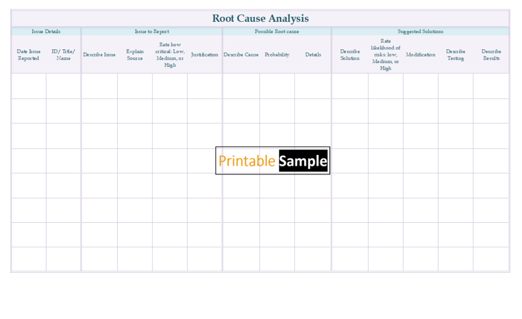 10 Free Root Cause Analysis Templates Printable Samples 10 Free Root Cause Analysis Templates Printable Samples