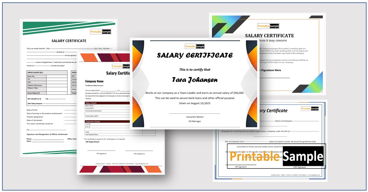 Salary Certificate Templates