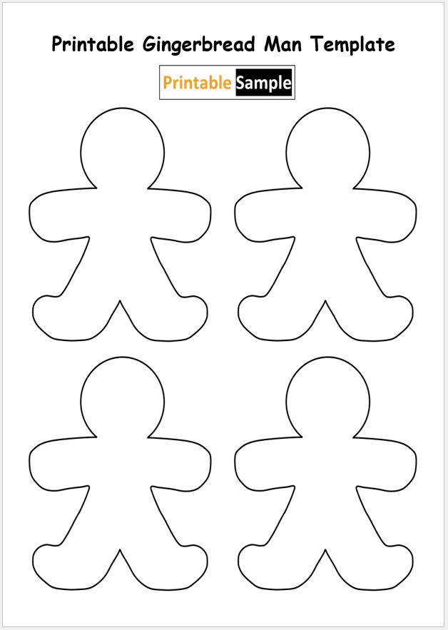 Printable Gingerbread Man Template 03